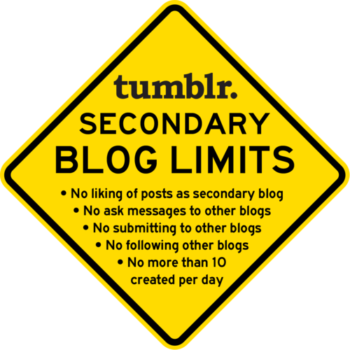 Tumblr secondary blog limits