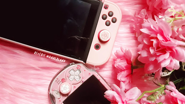 Geekshare Nintendo Switch Sakura Pink Thumb Grip Reverie Wonderland