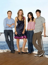 Benjamin Mckenzie, Mischa Barton, Adam Brody, Rachel Bilson, pose for promotional promo photo season 3 the o.c. 