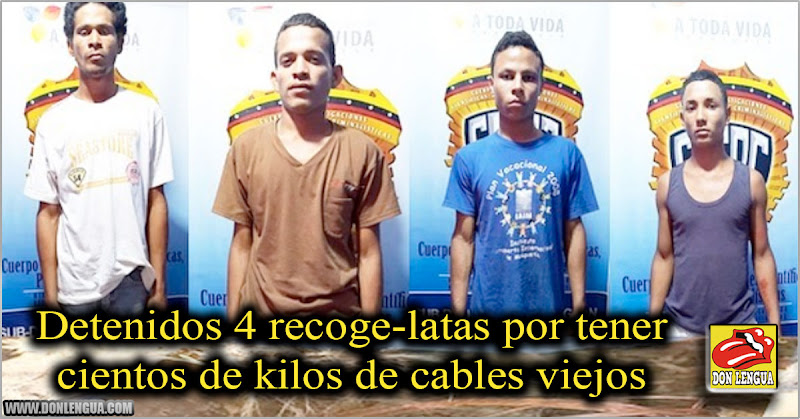 Detenidos 4 recoge-latas por tener cientos de kilos de cables viejos