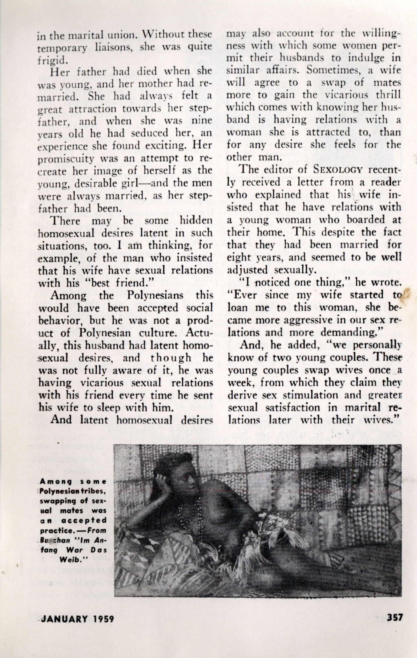 Wife Swapping” Article by Edward Dengrove on Sexology Magazine, January 1959 ~ Vintage Everyday photo