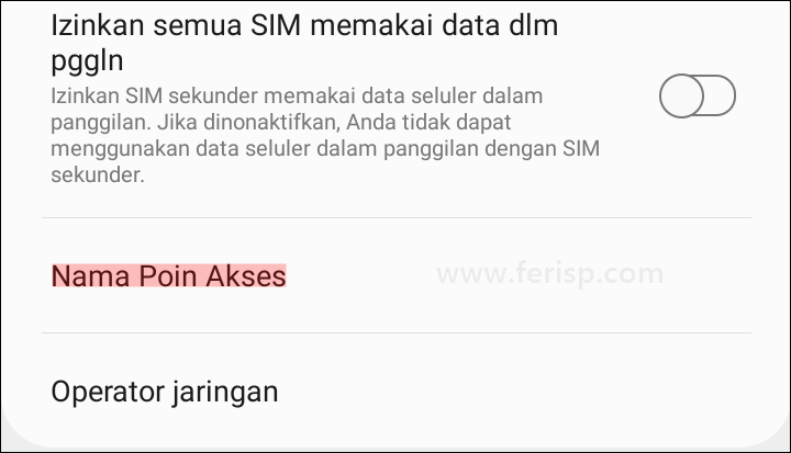 Cara Setting APN di Samsung A50