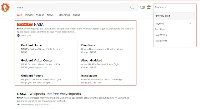 DuckDuckGo Adds Sitelinks and Date Filters to Search Features