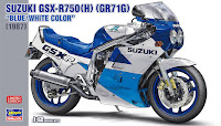 Hasegawa 1/12 SUZUKI GSX-R750(H) (GR71G) 'BLUE/WHITE COLOR' (1987) (21746) Color Guide & Paint Conversion Chart