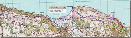 Day 1, Minehead to County Gates route