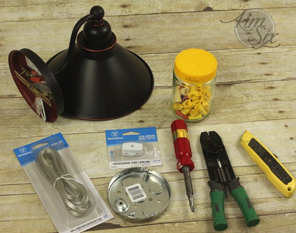 Supplies to rewire lamp to plug in style