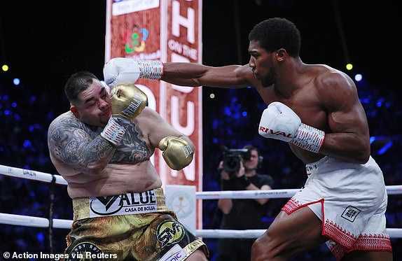 Anthony Joshua Huge Punch Cuts Andy Ruiz In Left Eye, Wins First Round (Video)