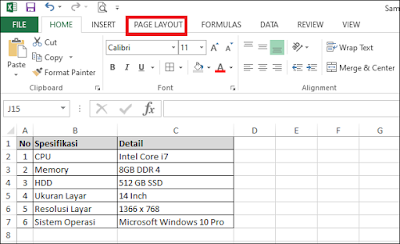 Excel Page Layout