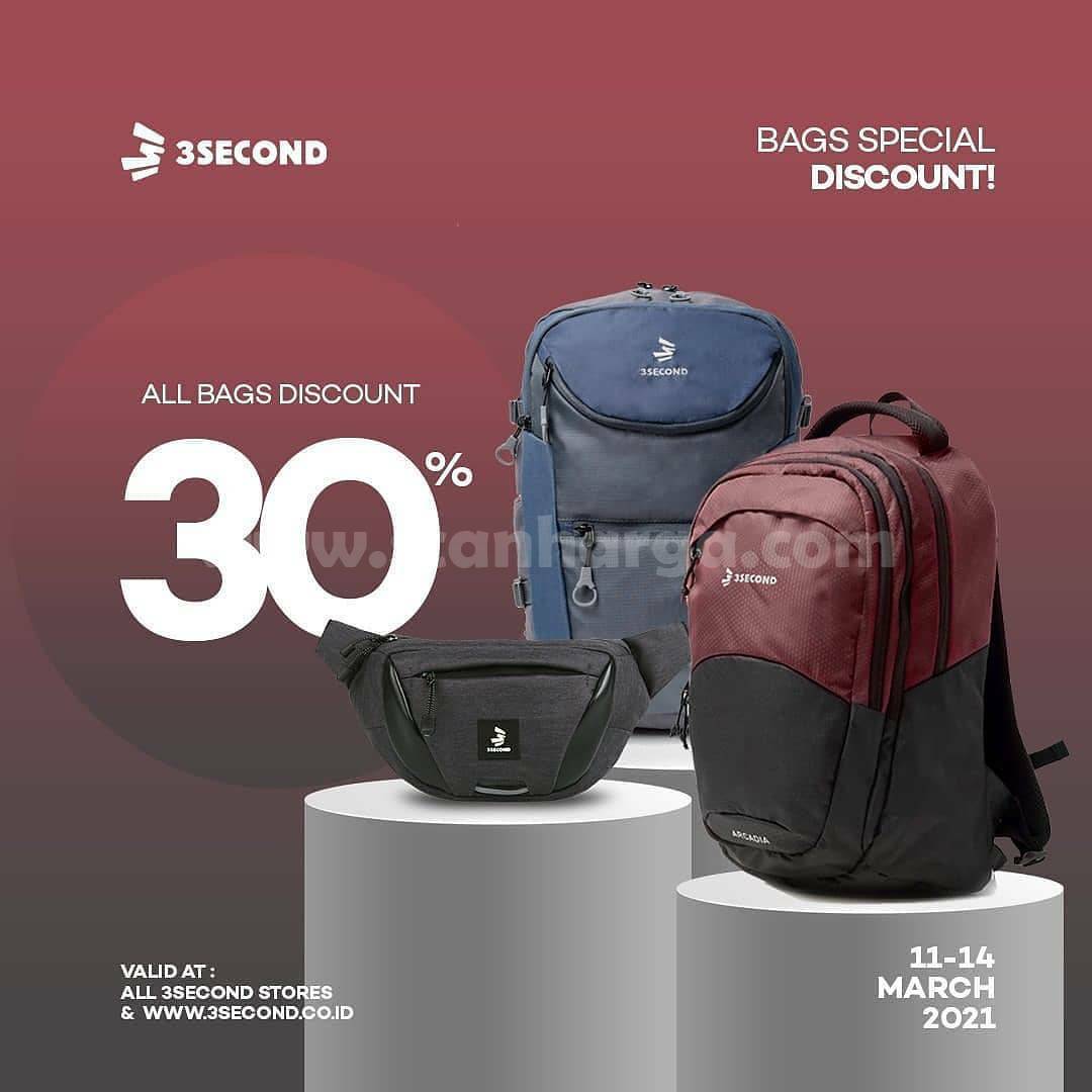 Promo 3SECOND Bags Special Discount 30% untuk semua item