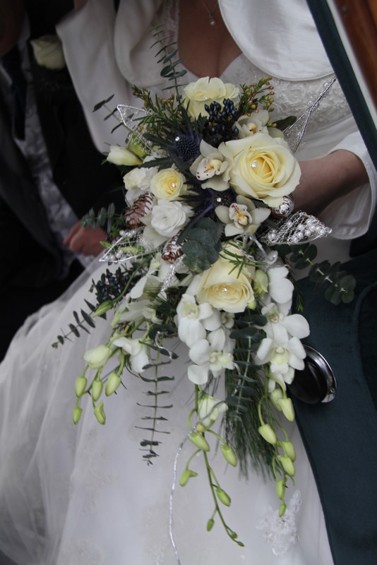 White Singapore and cymbidium