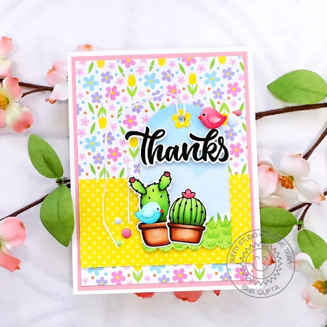 Sunny Studio Stamps: Looking Sharp Card by Isha Gupta (featuring Big Bold Greetings, Mini Mat & Tag Dies, Build-A-Birdhouse Dies)