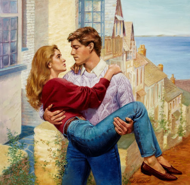 cute couple,hot kiss,romantic painting