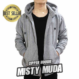 hoodie ZIPPER polos ABU MISTY MUDA