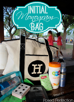 DIY Initial Monogram Tote Bag