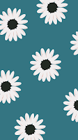 White Daisy Flower Pattern Preppy Wallpaper