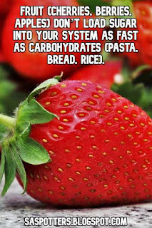 Fruit (cherries, berries, apples) don’t load sugar into your system as fast as carbohydrates (pasta, bread, rice).