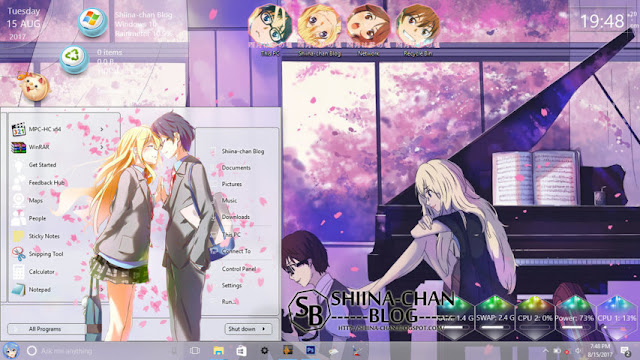 Windows 10 Ver. 1607 Theme Shigatsu wa kimi no Uso by Enji Riz