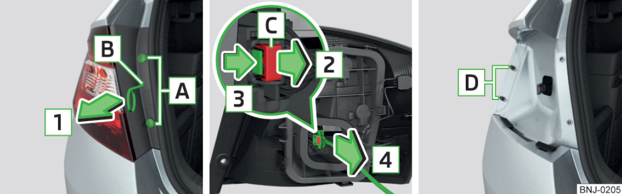 Skoda Fabia 3 Zarowki Lampa Tylna Wymiana