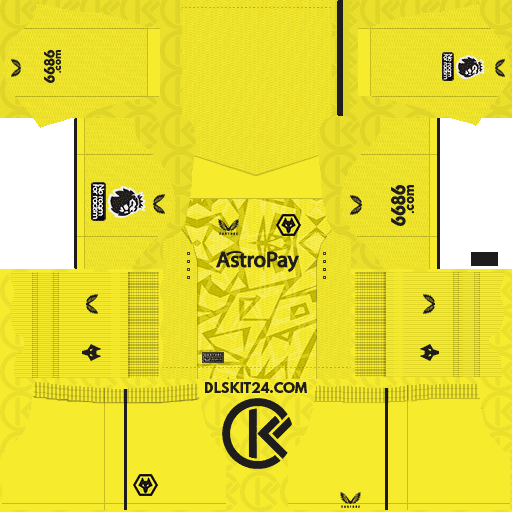 Wolverhampton Wanderers Kits 2023-2024 Castore - Dream League Soccer Kits 2024 (Goalkeeper Third)