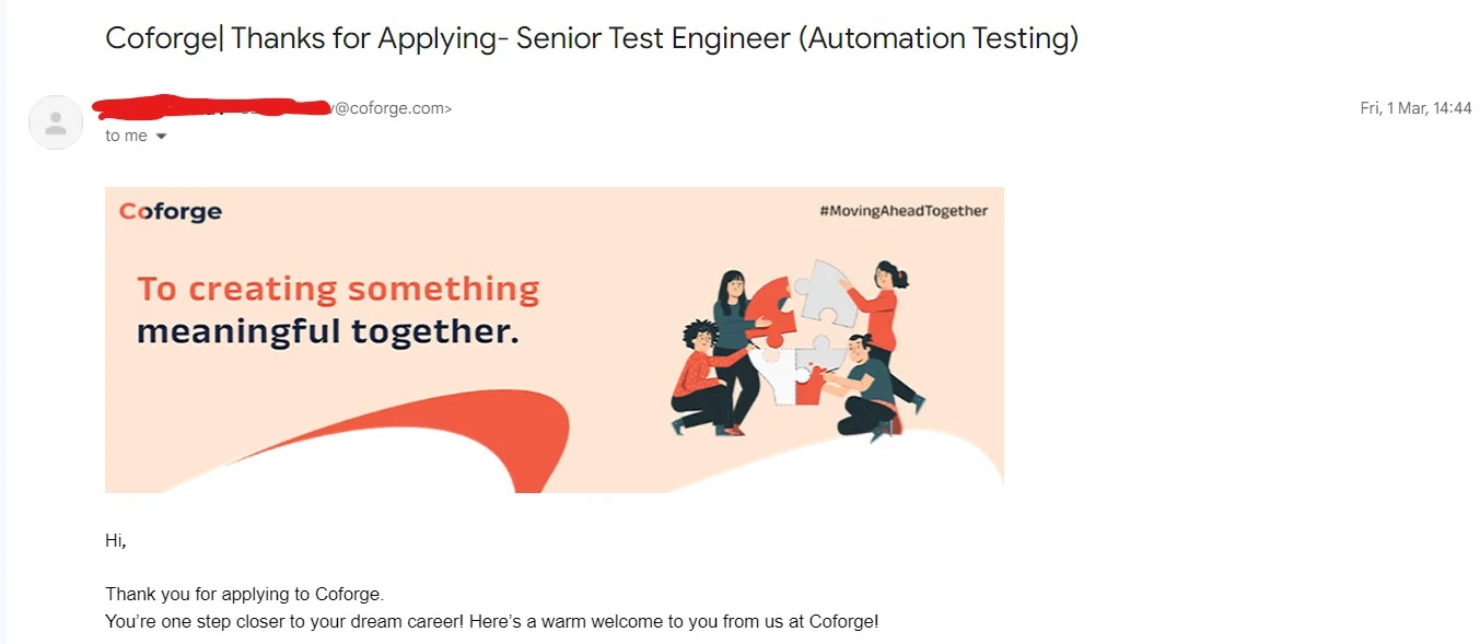 Coforge Interview questions for Senior Test Engineer
