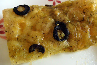 Herbed olive cheese focaccia