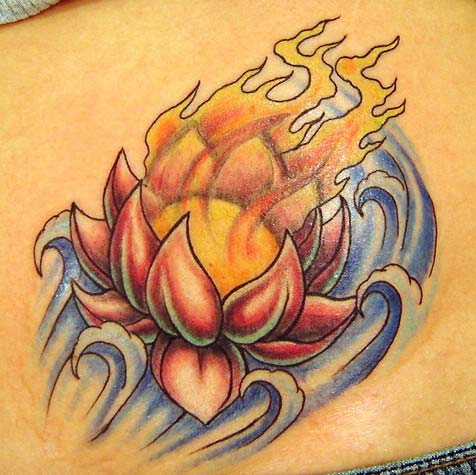 Lotus Flame Tattoo