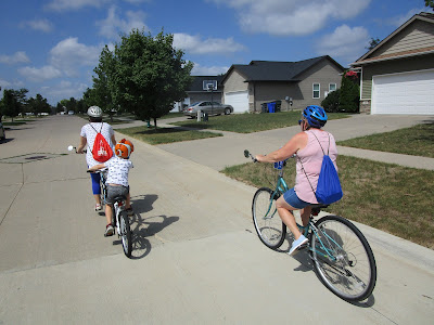 Bike riders on street
