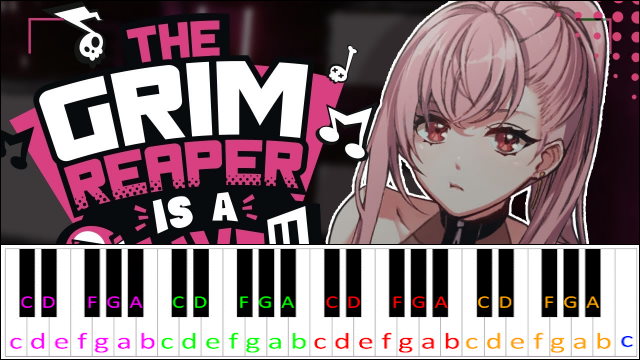 The Grim Reaper is a Live-Streamer by Calliope Mori Piano / Keyboard Easy Letter Notes for Beginners