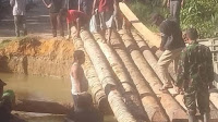 Terkait Jembatan Putus di Desa Suak Jampak, Pemko Subulussalam bersama Aceh Selatan Bangun Jembatan Darurat