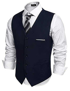 Men's Poly Viscose V-Shape Tuxedo Style Waistcoat