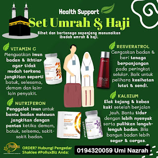 Panduan Makan Suplemen Shaklee Untuk Bakal Haji dan Umrah
