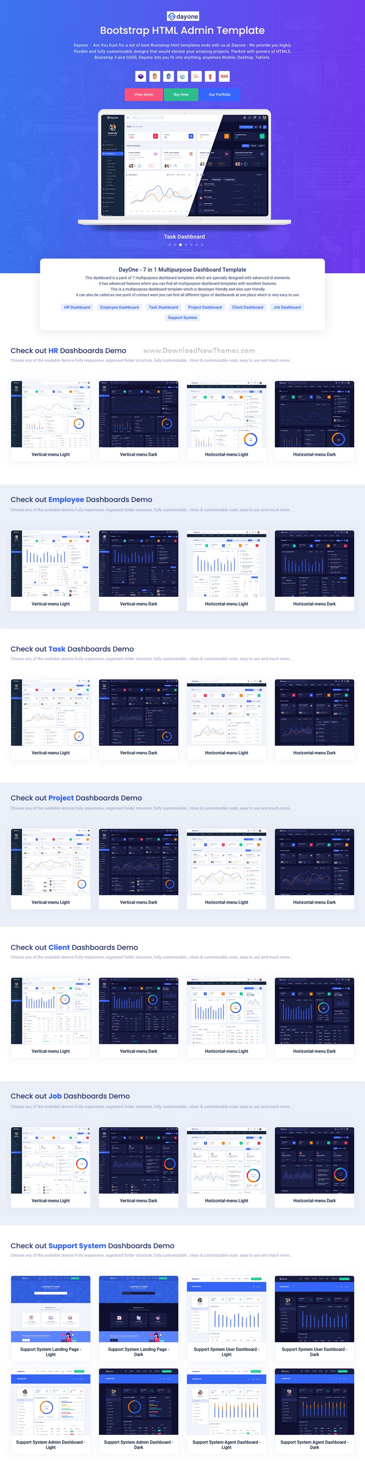 HRM, Employee & Project Admin Dashboard HTML Template