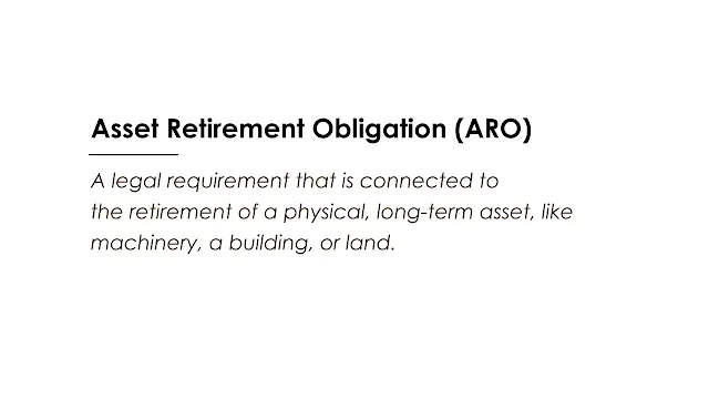 A legal requirement that is connected to the retirement of a physical, long-term asset, like machinery, a building, or land.