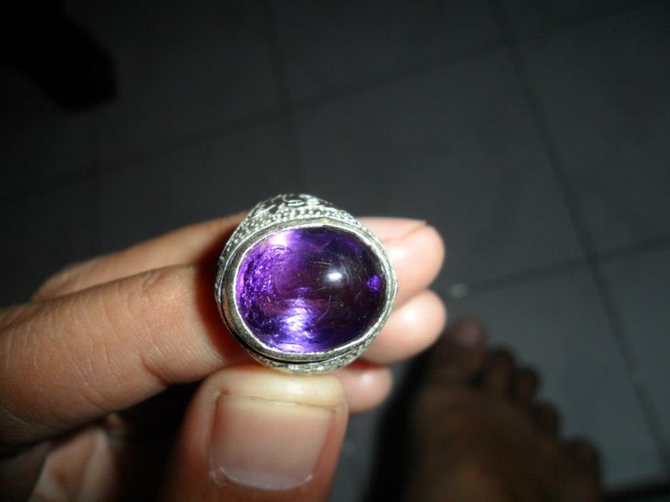 cincin batu akik kecubung ungu