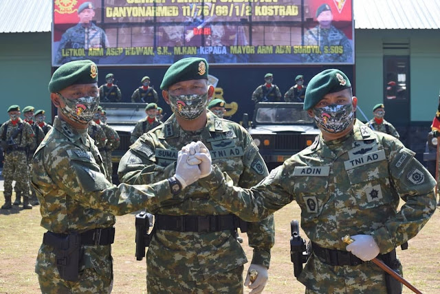  Tongkat Komando Yonarmed 11 Kostrad  Berganti  Kepada Komandan Baru di Magelang