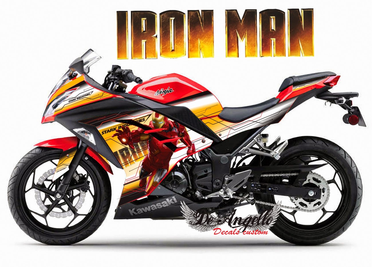 Decals Custom Ninja 250 Fi Decal Sticker IRON MAN