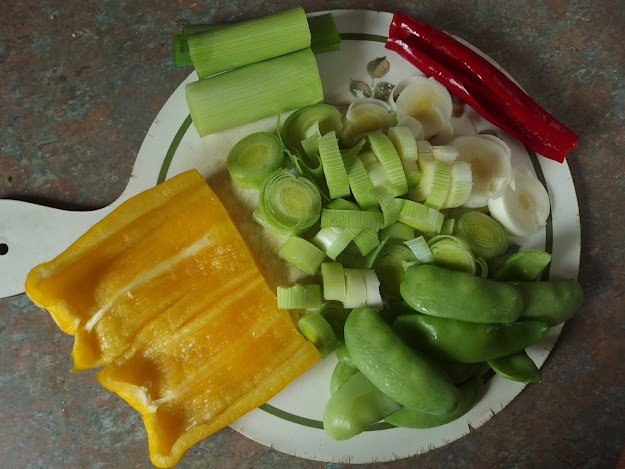 Vegetable ingredients for the stir-fry