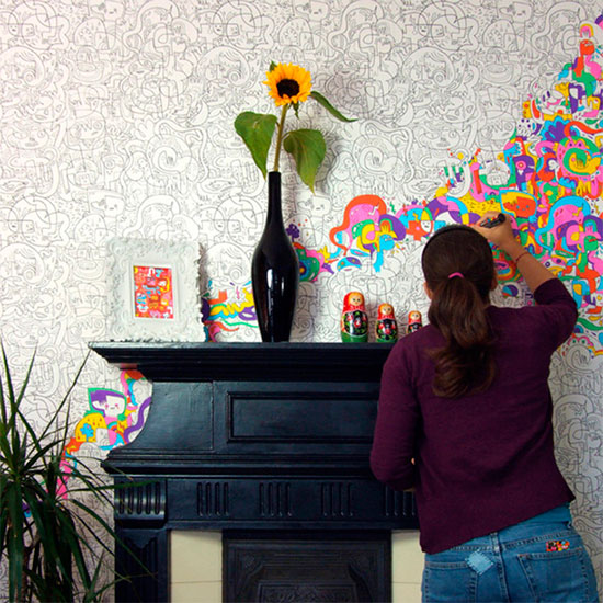 Papel pared para colorear - Jon Burgerman