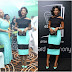 Genevieve Nnaji steps out in Turquiose and black ensemble