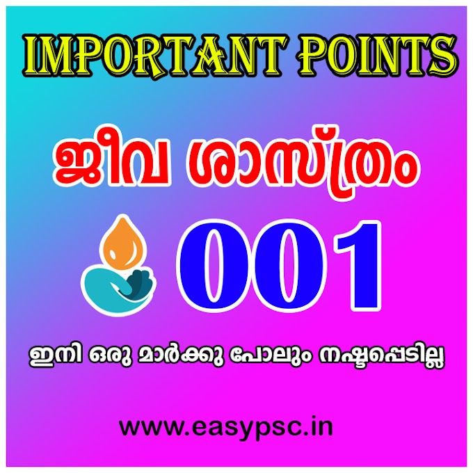 Biology:1 | Selected Questions From Biology | Kerala PSC LGS Biology Questions | Kerala PSC LDC Biology Questions |