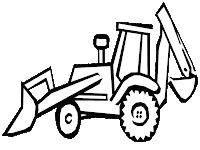 Backhoe In Work Coloring Page