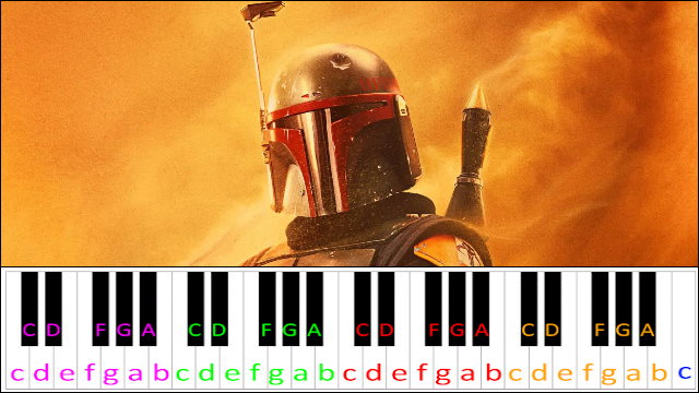 The Book of Boba Fett - Main Title Theme Piano / Keyboard Easy Letter Notes for Beginners