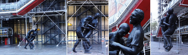 Zinedine Zidane headbutt statue (different views)