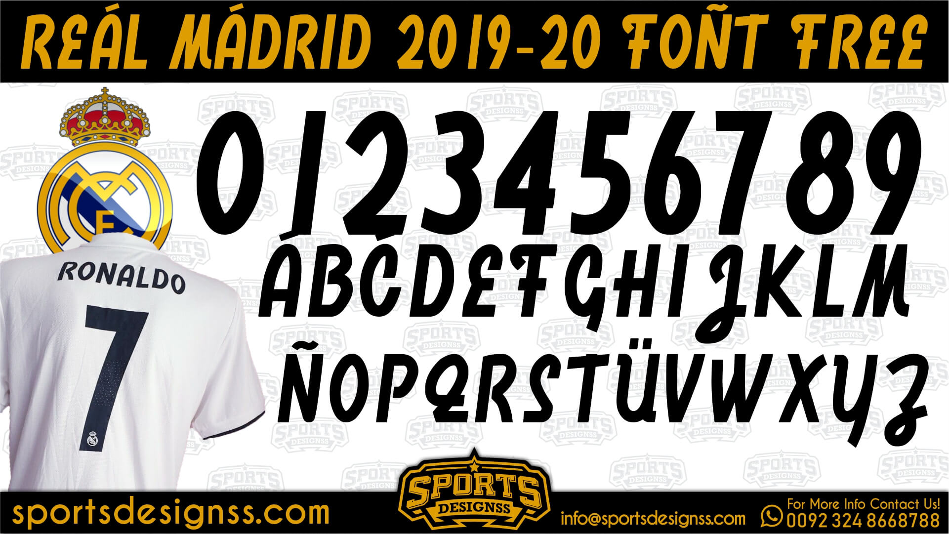 Real Madrid Font 2020 Free Download: Football/Soccer Font Free Download by Sports Designss