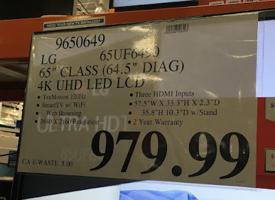 Deal for the LG 65UF6490 65 inch tv at Costco