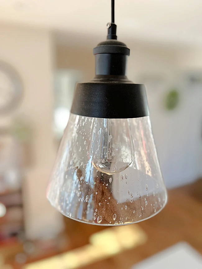 old glass bubbled light shade