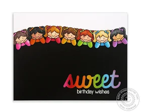 Sunny Studio Stamps: Little Angels Rainbow Birthday Card by Mendi Yoshikawa