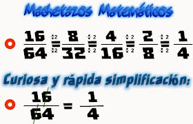 Fracciones, Simplificación, Simplificación de fracciones, Curiosidades matemáticas, Curiosidades en la simplificación de fracciones