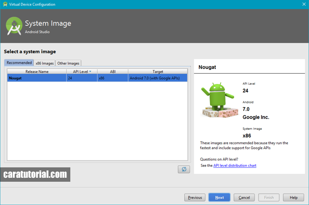 System Image Android Virtual Device (AVD)