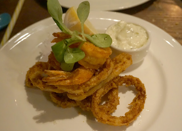 tempura calamari and squid on plate